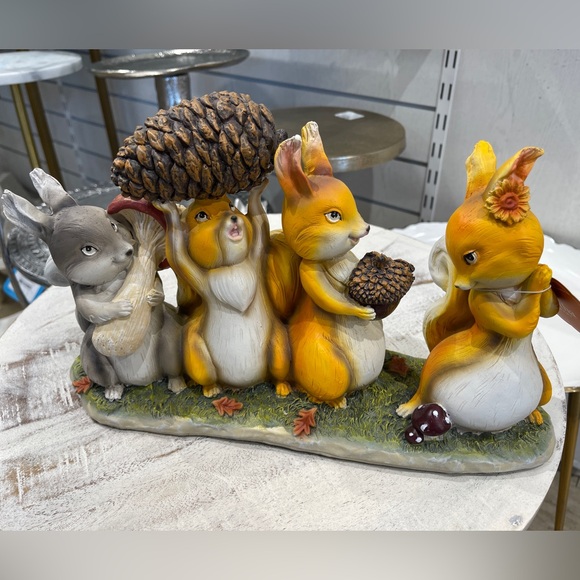 Fall Woodland Squirrels Flirting Tabletop Decor Resin Figure Martha Stewart NwT - Picture 3 of 10